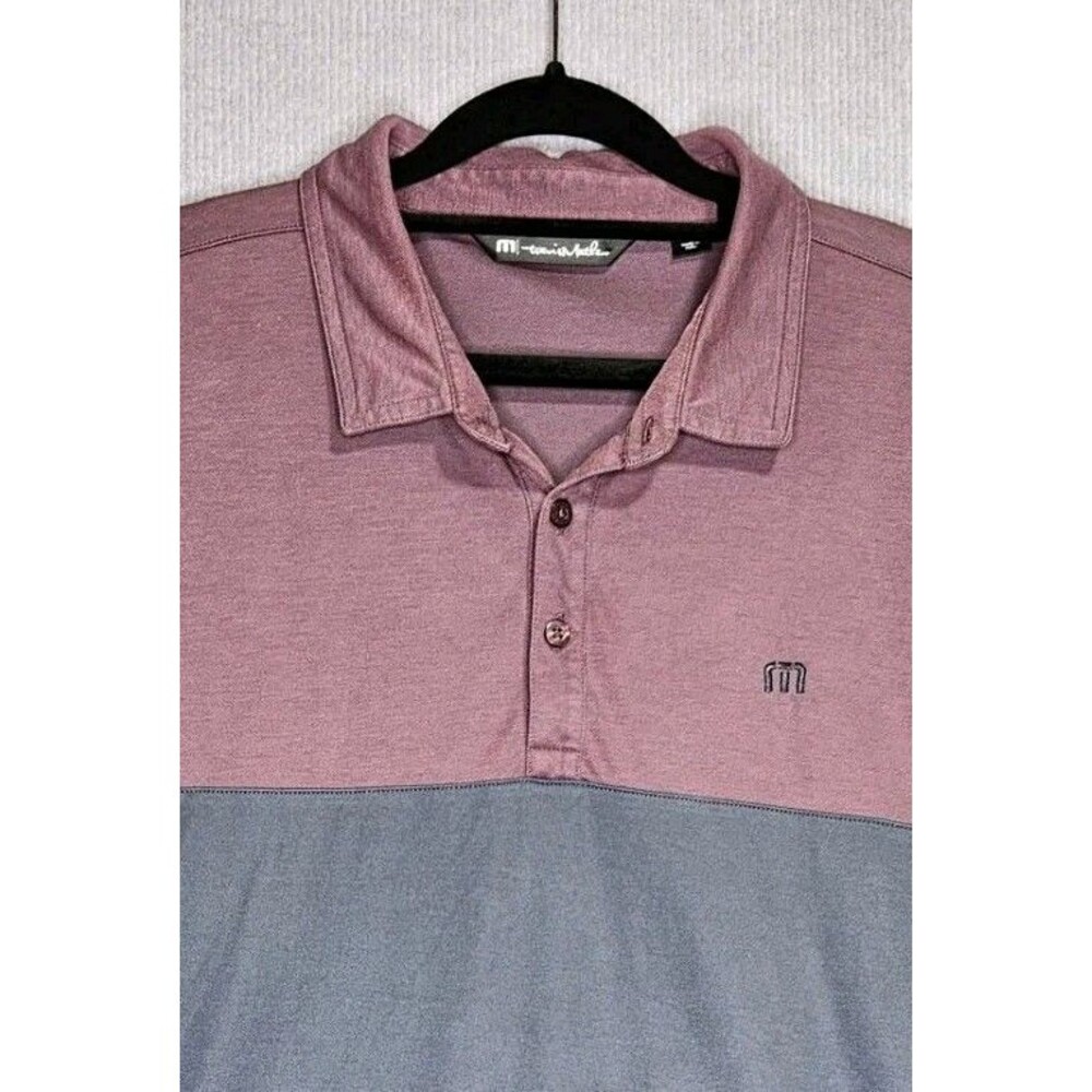 Travis Mathew Colorblock Performance Golf Polo Shirt Mens XL Burgundy Gray